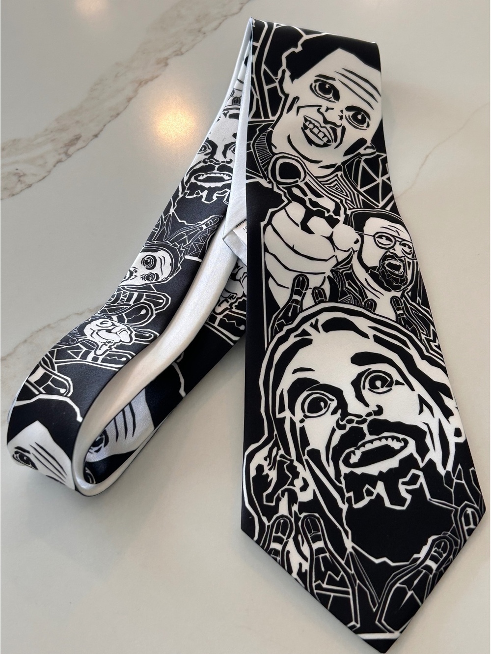 The Big Lebowski Movie Character Necktie The Dude Walter Donny Black White Tie